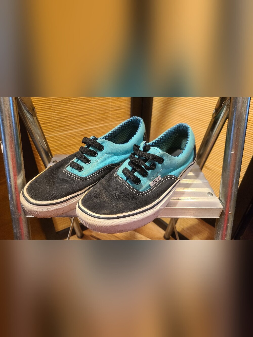 Vans Teal & Black Low Tops